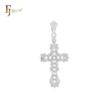 Cluster white CZs Latin Christian Cross Pendant