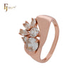 Gret luxurious cluster CZs colorful Rose Gold Fashion Rings