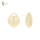 Popcorn wheat seed shaped 14K Gold, Rose Gold, White Gold Stud Earrings