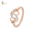 Spinning Ribbons interlocking Rose Gold two tone Fashion Rings