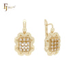 Cluster luxurious of white CZs 14K Gold Clip-On Earrings