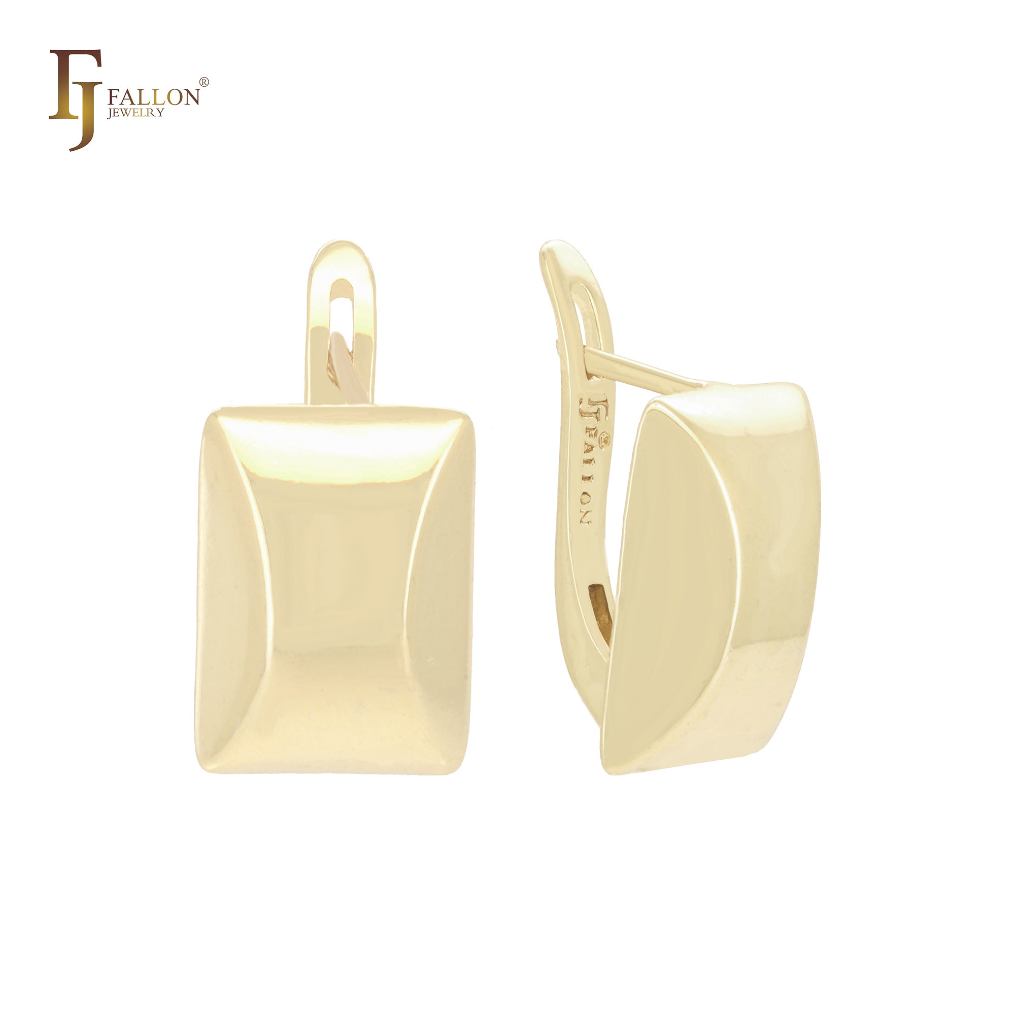 Squared nugget 14K Gold Clip-On Earrings