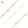 White CZs linked crowns mixed triangular link 14K Gold Bracelets