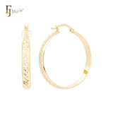 Crossing Textured 14K Gold, Rose Gold Hoop earrings