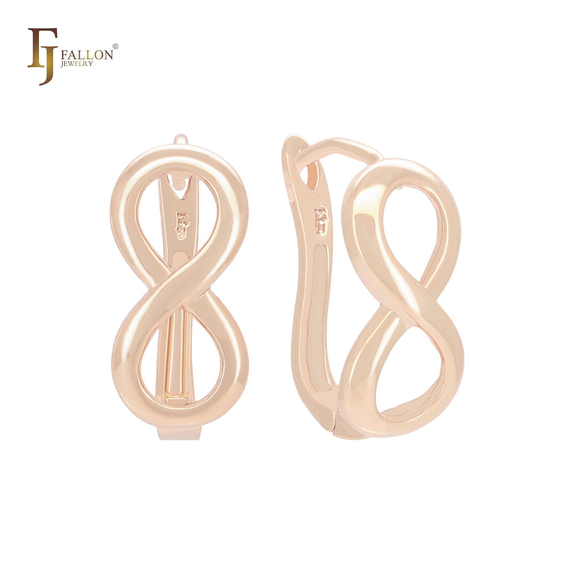 Infinity eight sign Rose Gold, 14K Gold Clip-On Earrings