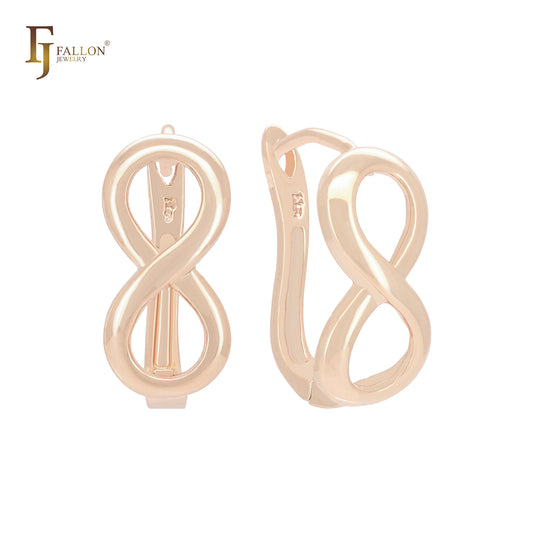 Infinity eight sign Rose Gold, 14K Gold Clip-On Earrings