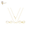 Infinity with heart of white CZs 14K Gold Necklace