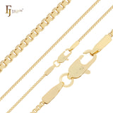 Thin rounded box link 14K Gold Chain