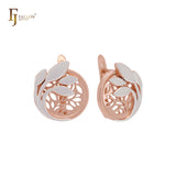 Tree of life with branches leaves Rose Gold two tone Clip-On Earrings