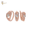 Luxurious white, emerald or coffee CZs Rose Gold Jewelry Set with Rings