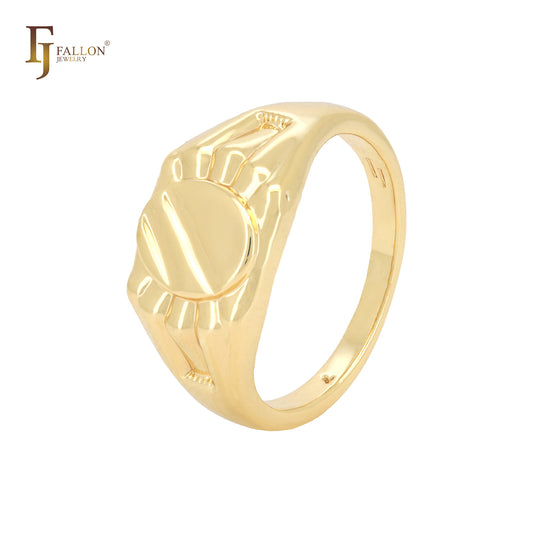 Circle signet Men's 14K Gold Rings