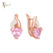 Triangular pinky solitaire CZ with white CZs Rose Gold Clip-On Earrings