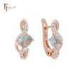 Twisted bonds cluster white czs Rose Gold two tone Clip-On Earrings