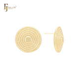 Straw hat shaped  14K Gold, Rose Gold, White Gold Stud Earrings