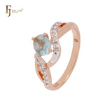 Twisted bonds cluster white czs Rose Gold two tone Fashion Rings