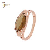 Solitaire Coffe Marquise CZ Rose Gold Engagement Rings