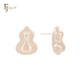 Irregular gourd geometric shaped 14K Gold, Rose Gold, White Gold Stud Earrings