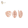 Great sunburst oval filigree Rose Gold Jewelry Set with Rings