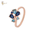 Branches blooming cluster blue CZs Rose Gold Engagment Rings