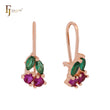 Grape fruit purple and green Rose Gold wire hook Child Earrings