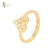 Hearty textured heart 14K Gold Fashion Rings