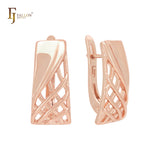 Thousand crossing mesh net Rose Gold Clip-On Earrings