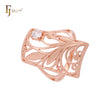 Squared Filigree of leaves and branches Rose Gold Fashion Rings