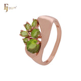 Gret luxurious cluster CZs colorful Rose Gold Fashion Rings