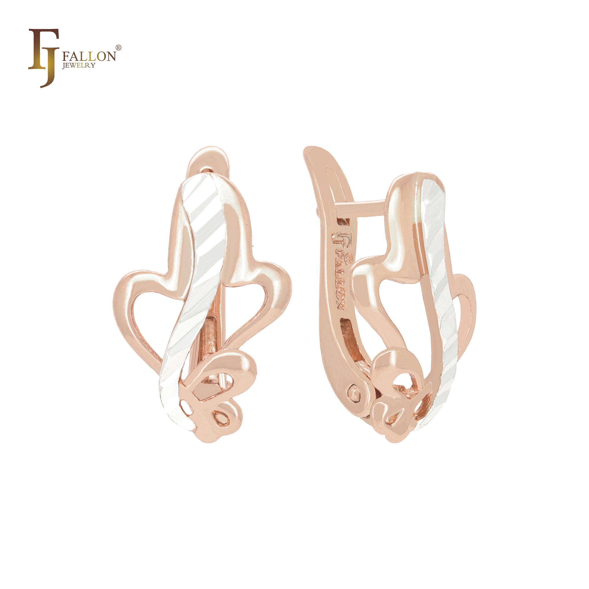 Fluffy bubbles Rose Gold, 14K Gold two tone Clip-On Earrings