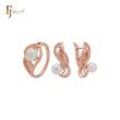 Dancing filigree of pearl Rose Gold Jewelry Set with Rings