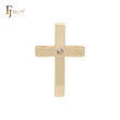 Latin cross with solitaire white CZ 14K Gold Cross pendant