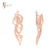 Elegant twsited Filigree Rose Gold Clip-On Earrings