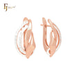 Interlocking Ribbons Rose Gold two tone Clip-On Earrings