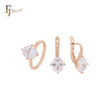 Big Solitaire Oval cut white CZ Rose Gold Jewelry Set with Rings