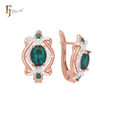 Luxurious interlocking CZs Rose Gold Clip-On Earrings