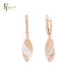 Leaves of mesh net Geometric drop Rose Gold Clip-On Earrings