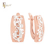 Phoenix feather filigree Rose Gold two tone Clip-On Earrings