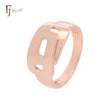 Geometric double rounded overlapped windows Rose Gold Fashion Rings