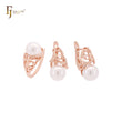 Fruitful filigree Pearl Rose Gold Jewelry Set with Rings