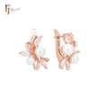 Luxurious pearls and white CZs Rose Gold Clip-On Earrings