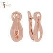 Geometric chain link lock design Rose Gold, two tone Clip-On Earrings