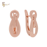 Geometric chain link lock design Rose Gold, two tone Clip-On Earrings