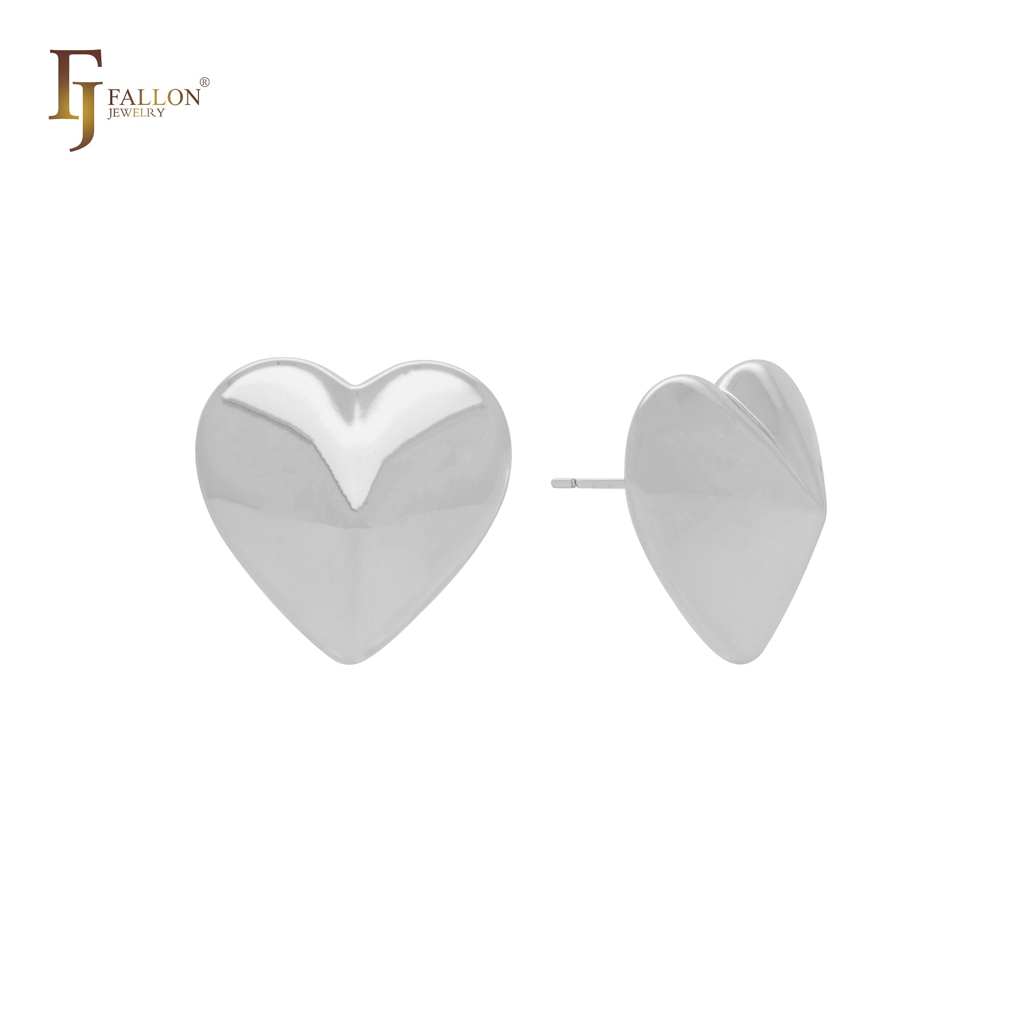 Hearty geometric drill shaped 14K Gold, Rose Gold, White Gold Stud Earrings