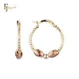 Hoop earrings in 14K Gold, Rose Gold, three tone plating colors