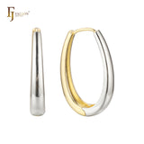 U Huggie earrings (2 sizes) in 14K Gold, White Gold, Rose Gold plating colors