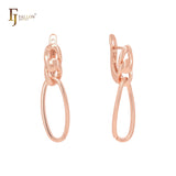 Cuban Chain link design Rose Gold Clip-On Earrings