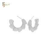 Scaled C hoop 14K Gold, Rose Gold, White Gold Stud Earrings