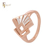 Interlocking peacock Rhombus Rose Gold two tone Fashion Rings