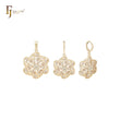 Kleidoscope white CZs snow flake 14K Gold Jewelry Set with Pendant