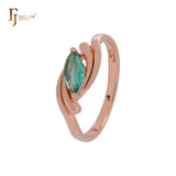 Double twisted Marquise emerald Rose Gold Fashion Rings